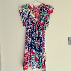 Women's Egerie Paris Multicolor Floral Mini Dress Sz T3